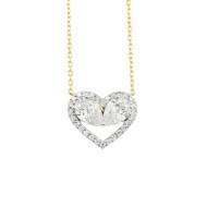 9ct Gold Diamond Heart Pendent |NK706522-LGD