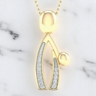 9ct Gold Diamond Set Mother-Child Pendant PF12348