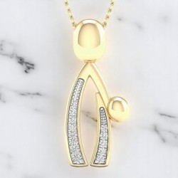 9ct Gold Diamond Set Mother-Child Pendant PF12348