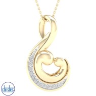 9ct Gold Diamond Set Mother-Child Pendant PF9686 9ct Gold Diamond Set Mother-Child Pendant PF9686
