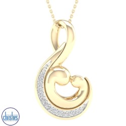 9ct Gold Diamond Set Mother-Child Pendant PF9686