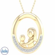 9ct Gold Diamond Set Mother-Child Pendant PF9687 9ct Gold Diamond Set Mother-Child Pendant PF9687