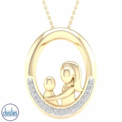 9ct Gold Diamond Set Mother-Child Pendant PF9687