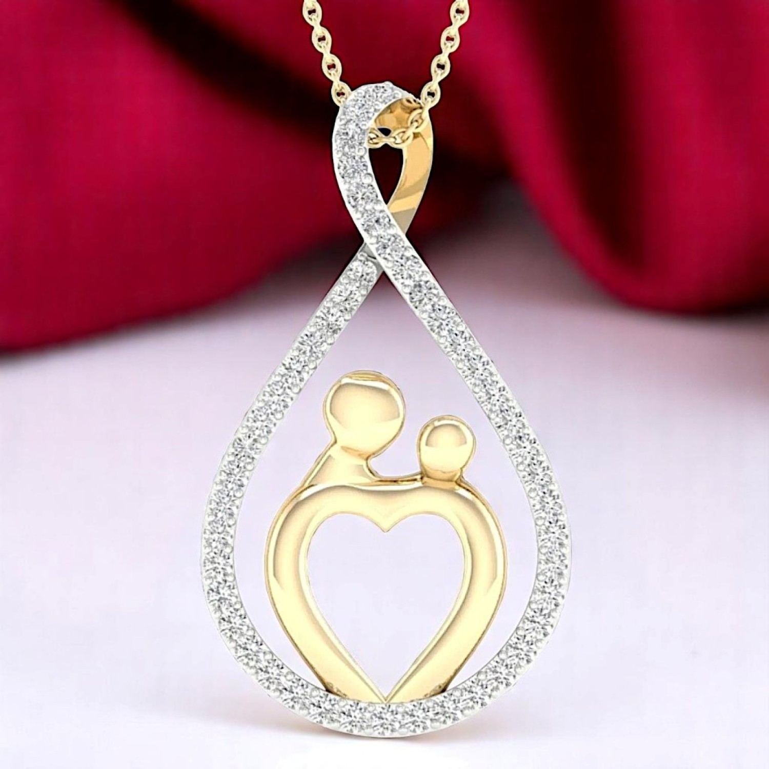 Christies Jewellery - 9ct Gold Diamond Set Mother-Daughter Pendant PF2882 diamond pendents nz 9ct Gold Diamond Set Mother-Daughter Pendant PF2882 diamond jewellery