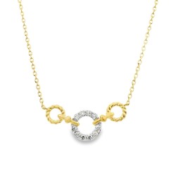  9ct Gold Eternal Circle Diamond Necklace | NT408759Y09DI1