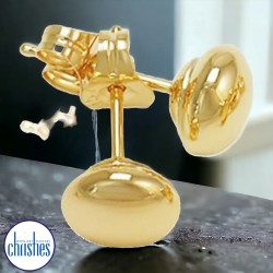 9ct Gold Flat Ball Stud Earrings