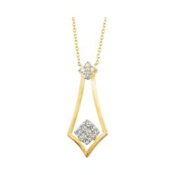 9ct Gold Radiant Drop Diamond Necklace| NT408265Y09DI1