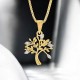 9ct Gold Tree of Life Pendant Diamond Accents 9ct Gold Tree of Life Pendant Necklace with Intricate Branches and Leaves