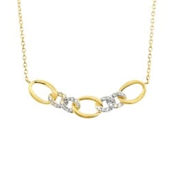 9ct Gold Twist Knot Diamond Necklace| NT408760Y09DI1
