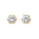9ct 6 Claw Cubic Zirconia Stud Earrings – Elegant Gold Jewelry by Christies Jewellery NZ 9ct gold stud earrings featuring a sparkling round-cut cubic zirconia gemstone in a six-claw setting