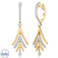 9ct Yellow Gold Diamond Drop Earrings 0.35ct TDW  PLU: 27264