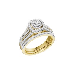 9ct Yellow Gold Diamond Duo Ring Set – RB15220