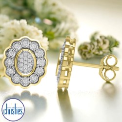 9ct Yellow Gold Diamond Earrings 0.15ct TDW  PLU: 31261