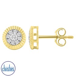 9ct Yellow Gold Diamond Studs TDW 0.24CT DCMER0375