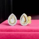 9ct Yellow Gold Halo Teardrop Diamond Stud Earrings – 0.50ct TDW EF13731/9KY. Luxury diamond jewellery NZ