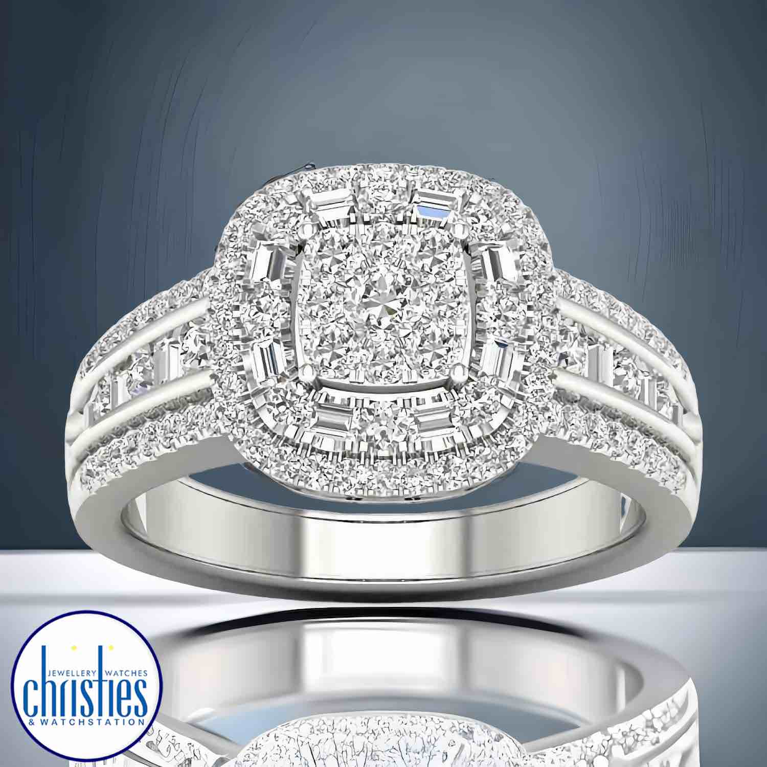 18ct White Gold Diamond Ring 0.750ct TDW RB19952EG.  Affordable Engagement Rings Nz $4,995.00