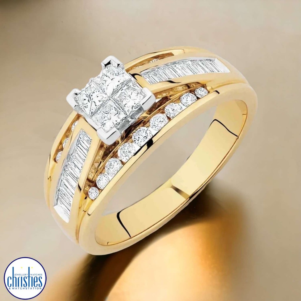 18ct Yellow Gold Diamond Ring 1.00ct TDW - Free Delivery and 5