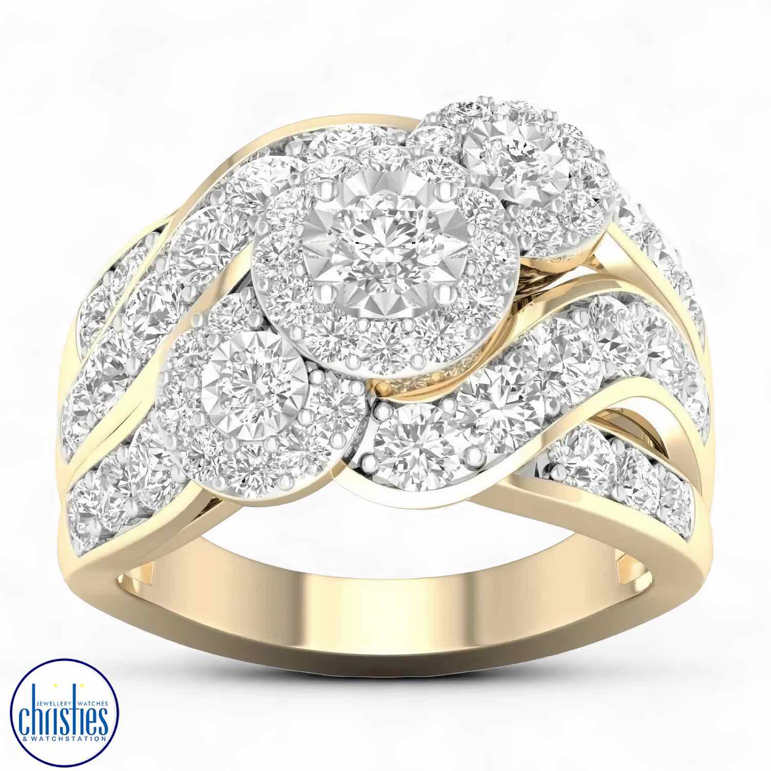 Christies Jewellery - 18ct Yellow Gold Diamond Ring TDW 1.98ct RF11116/18KY 18ct Yellow Gold Diamond Ring TDW 1.98ct RF11116/18KY. unique engagement rings nz Introducing the 18ct Yellow Gold Diamond Ring with an impressive 1.