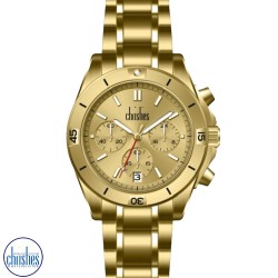 Christies Golden Sunburst Chronograph Watch