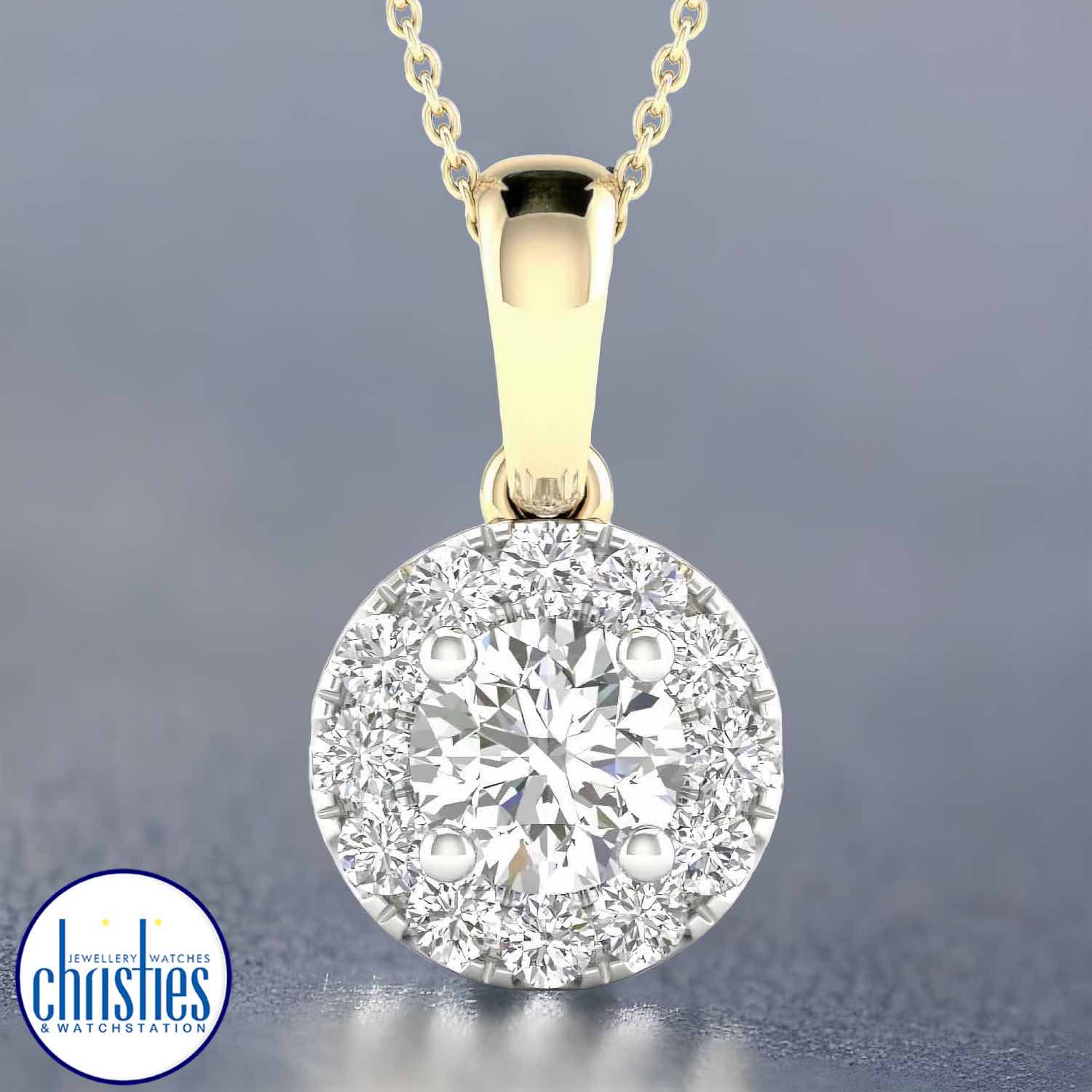 18ct Yellow Gold Diamond Set Pendant 0.50ct TDW PF14576. 18ct Yellow Gold Diamond Set Pendant 0.