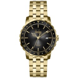 Christies Luxor Mens Gold Tone Black-Dial Watch 761666
