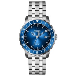 Christies Luxor Mens Silver Tone Blue-Dial Watch 761670 Christies Luxor Mens Silver Tone Blue-Dial Watch 761670