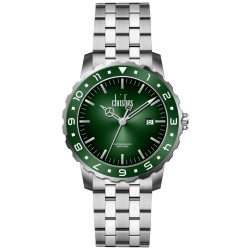 Christies Luxor Mens Silver Tone Green-Dial Watch 761670