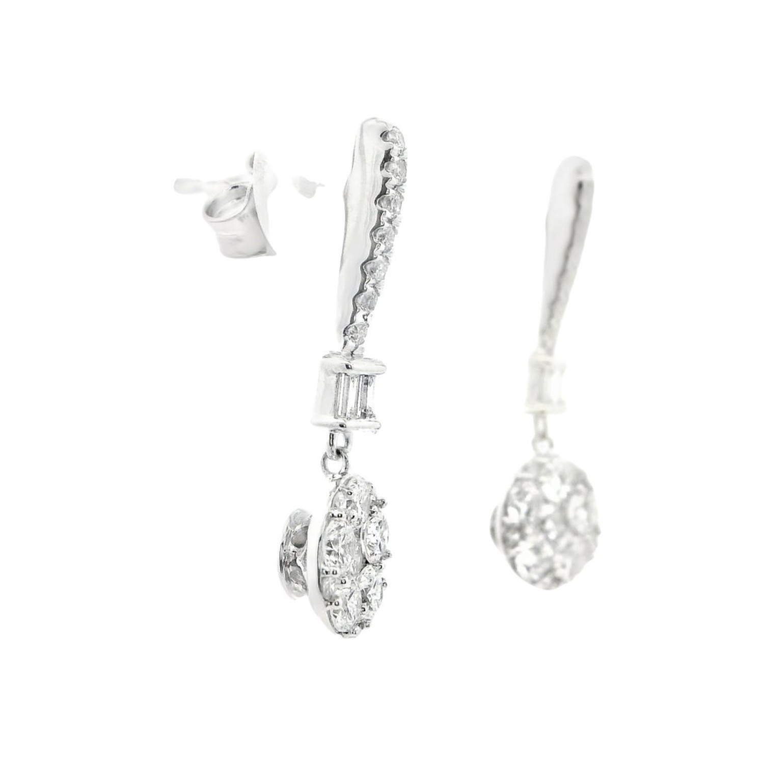 9ct Gold Diamond Drop Earrings |EF31445-LGD-9KW by Christies Jewellery