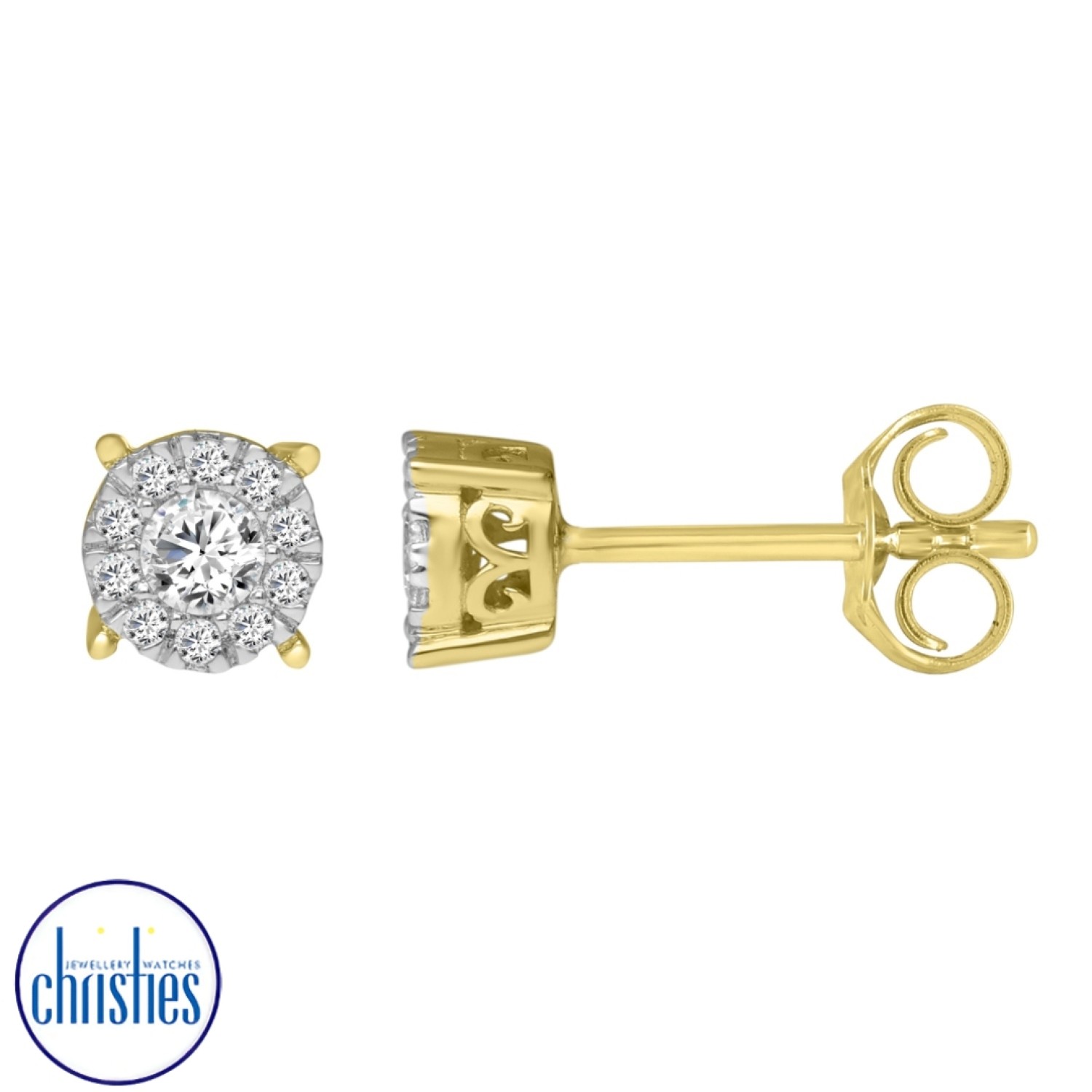 Christies Jewellery - 9ct Yellow Gold Diamond Studs TDW 0.24CT DCER0368 Watches Auckland NZ 9ct Yellow Gold Diamond Studs TDW 0.24CT DCER0368 DCMER0375 Christies Jewellery NZ- Christies Jewellery Online and Auckland - Free Delivery - Afterpay, Laybuy and Zip the easy way to pay
