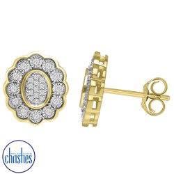 9ct Yellow Gold Diamond Earrings 0.15ct TDW  PLU: 31261