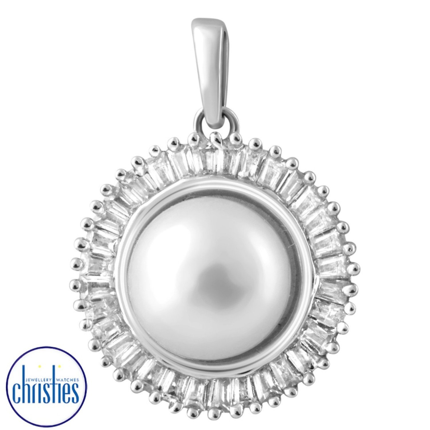 Christies Jewellery - 9ct White Gold Diamond Pearl Pendant DCPD0384 Watches Auckland NZ 9ct White Gold Diamond Pearl Pendant DCPD0384 Christies Jewellery NZ- Christies Jewellery Online and Auckland - Free Delivery - Afterpay, Laybuy and Zip the easy way to pay