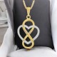 9ct Gold Infinity Heart Pendant Necklace on a white background