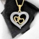 9ct Dual Heart Pendant by Christies Jewellery NZ | Dual Heart pendant with CZ Stones