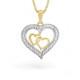 9ct Dual Heart Pendant by Christies Jewellery NZ | Dual Heart pendant with CZ Stones