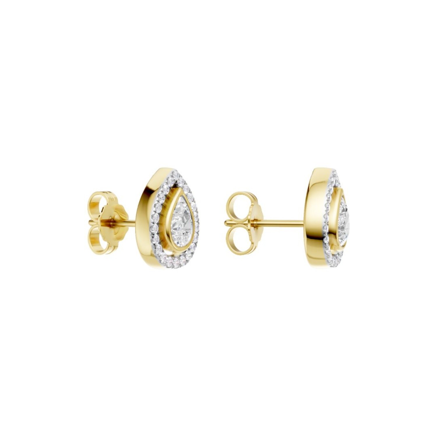 Christies Halo Teardrop Diamond Stud Earrings – 9ct Gold, 0.50ct TDW EF13731/9KY | Real Diamond Jewellery NZ 9ct Yellow Gold Halo Teardrop Diamond Stud Earrings – 0.50ct TDW EF13731/9KY. Luxury diamond jewellery NZ