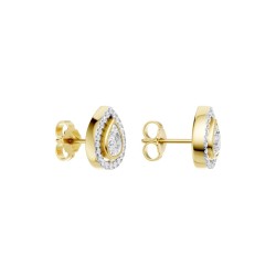 9ct Yellow Gold Halo Teardrop Diamond Stud Earrings – 0.50ct TDW (EF13731/9KY) 9ct Yellow Gold Halo Teardrop Diamond Stud Earrings – 0.50ct TDW (EF13731/9KY)