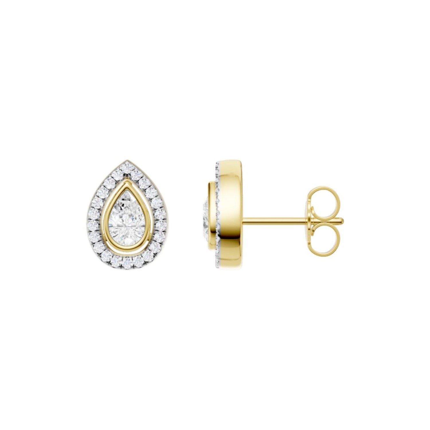 Christies Halo Teardrop Diamond Stud Earrings – 9ct Gold, 0.50ct TDW EF13731/9KY | Real Diamond Jewellery NZ 9ct Yellow Gold Halo Teardrop Diamond Stud Earrings – 0.50ct TDW EF13731/9KY. Luxury diamond jewellery NZ