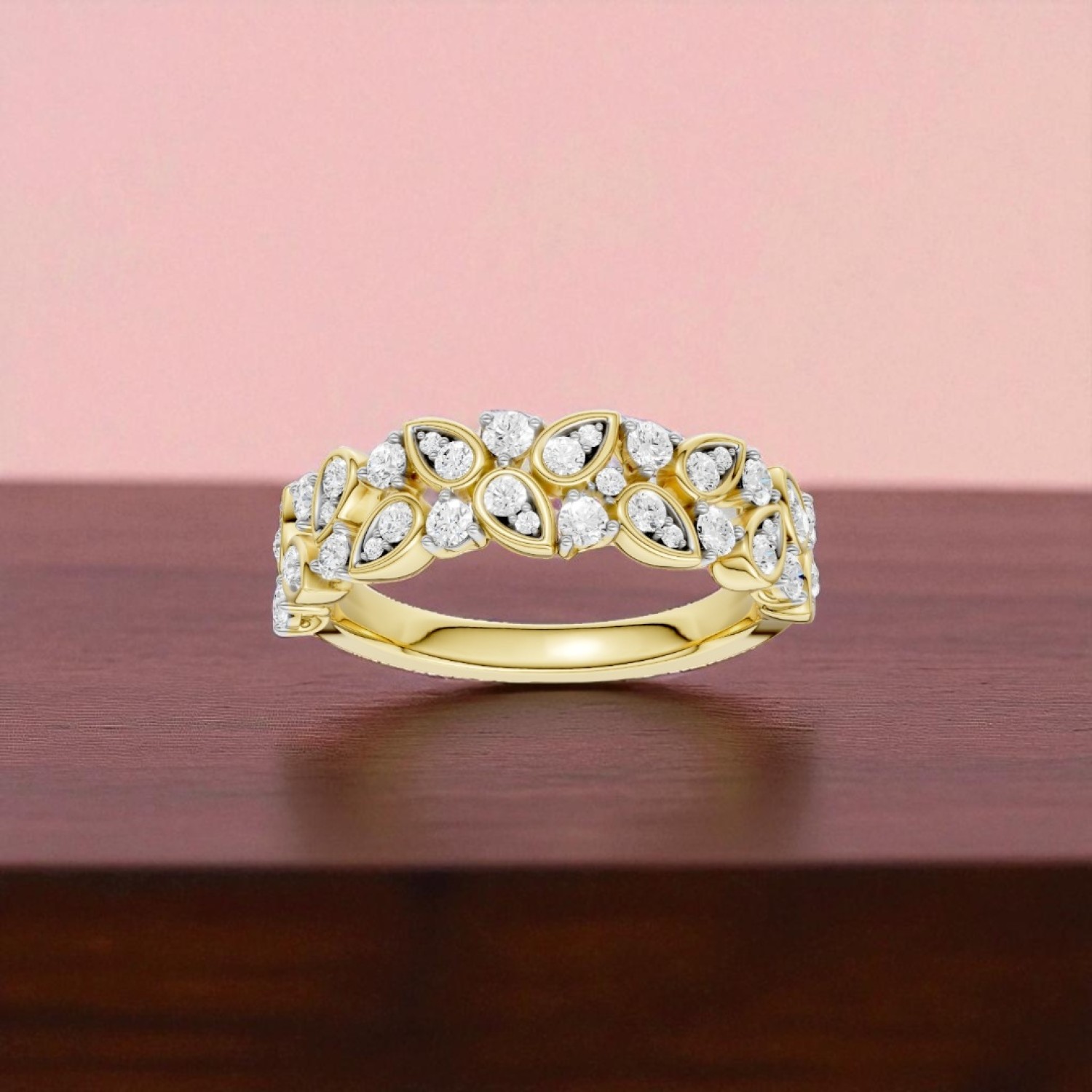 RA8453 – 9ct Yellow Gold Diamond Leaf Cluster Ring | Christies Jewellery Online NZ 9ct Yellow Gold Diamond Leaf Cluster Ring RA8453 – Christies Jewellery NZ