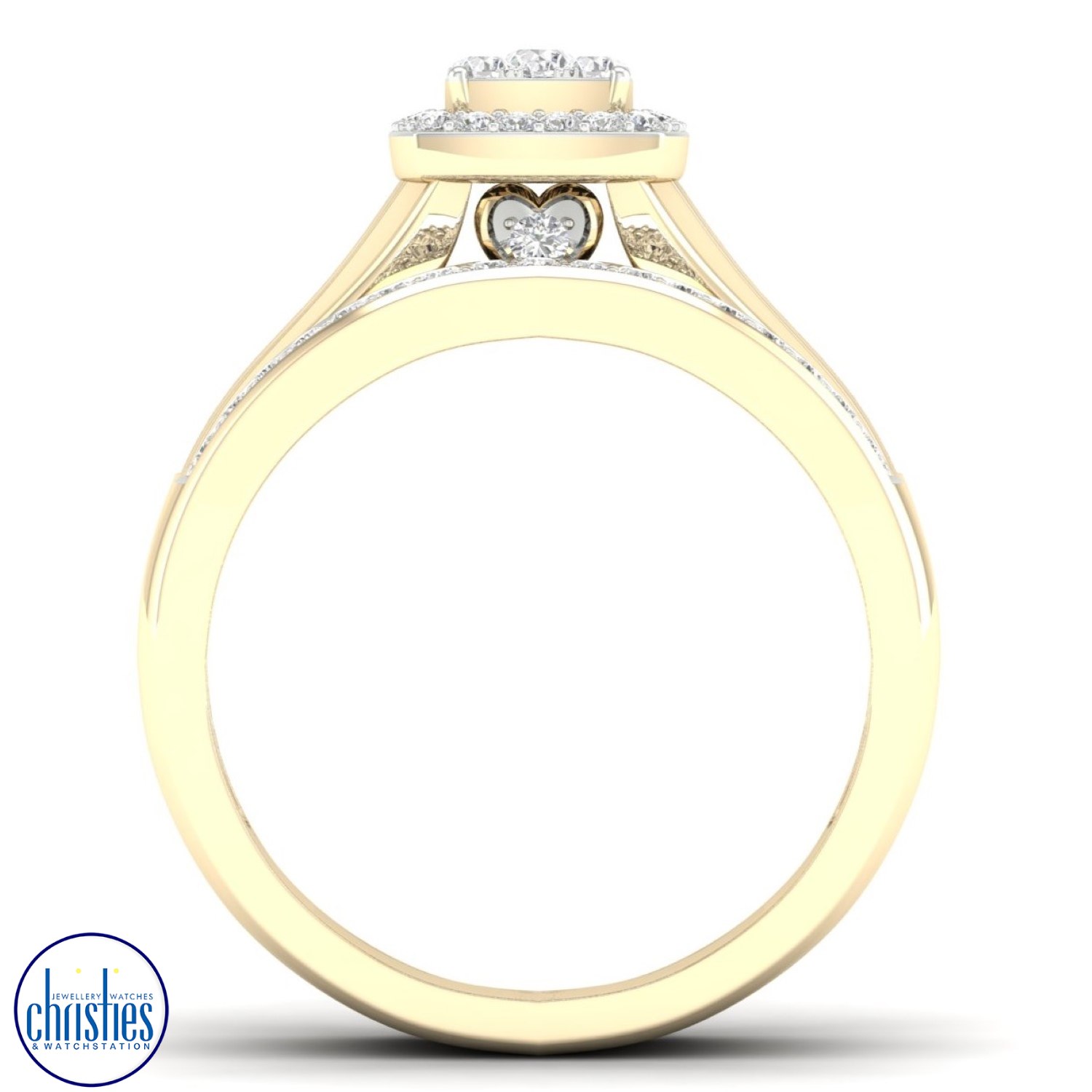 Christies Jewellery - 9ct Diamond Bridal Engagement Ring Set 0.35ct Watches NZ 9ct Diamond Bridal Engagement Ring Set 0.35ct RB11796 Watches NZ