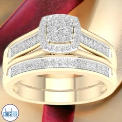 9ct Diamond Bridal Engagement Ring Set 0.35ct 