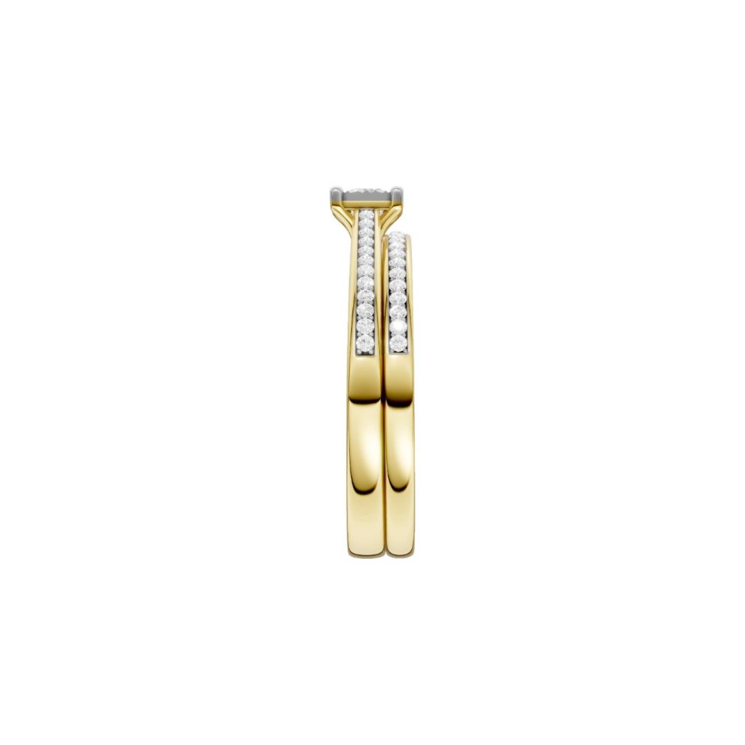 Christies RB17389 – 9ct Gold Diamond Engagement Ring Set | Dual Band | 0.25ct TDW 9ct Gold Dual-Band Diamond Engagement Ring Set – RB17389 | 0.25ct TDW | Christies Jewellery NZ