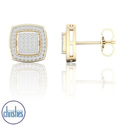 9ct Yellow Gold Diamond Earrings 0.30ct TDW  PLU: 031099
