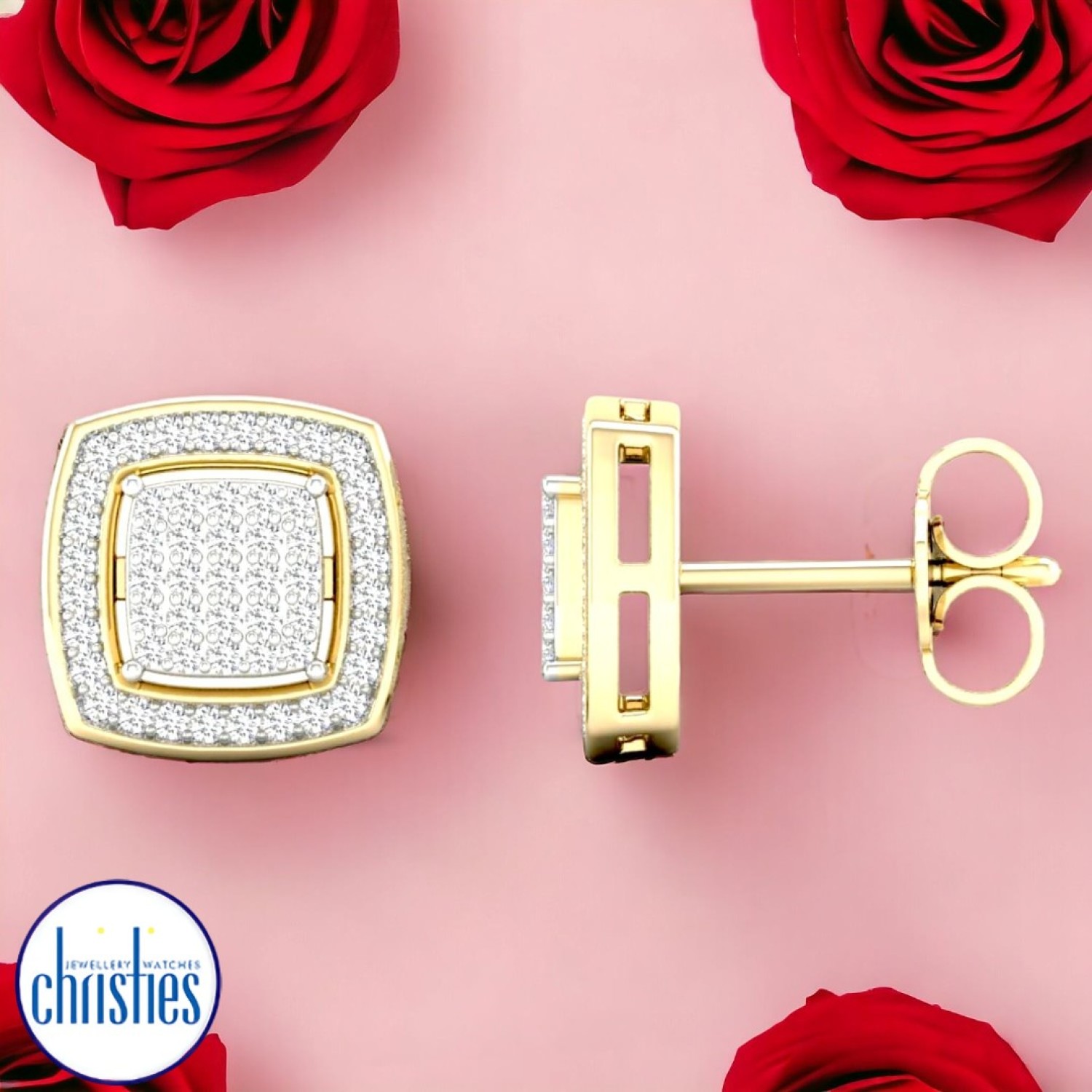 9ct Yellow Gold Diamond Earrings 0.30ct TDW  PLU: 031099 EF13292/9KY Christies Jewellery NZ- Christies Jewellery Online and Auckland - Free Delivery - Afterpay, Laybuy and Zip  the easy way to pay