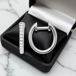 Elegant 9ct White Gold Diamond Hoop Earrings – EF18998/9WG | Timeless Luxury