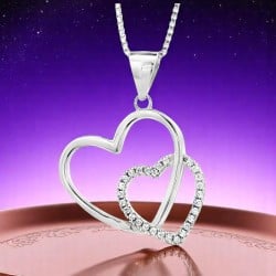 Elegant Double Heart Pendant