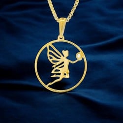 Elegant Fairy Pendant in 9ct Gold