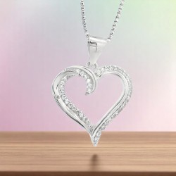 Heart-Shaped Sparkling Pendant