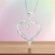 Heart-Shaped Sparkling Pendant – A Radiant Symbol of Love & Elegance Heart-shaped pendant with shimmering diamond accents along the inner edge, suspended from a delicate chain—adding sparkle and elegance to any look