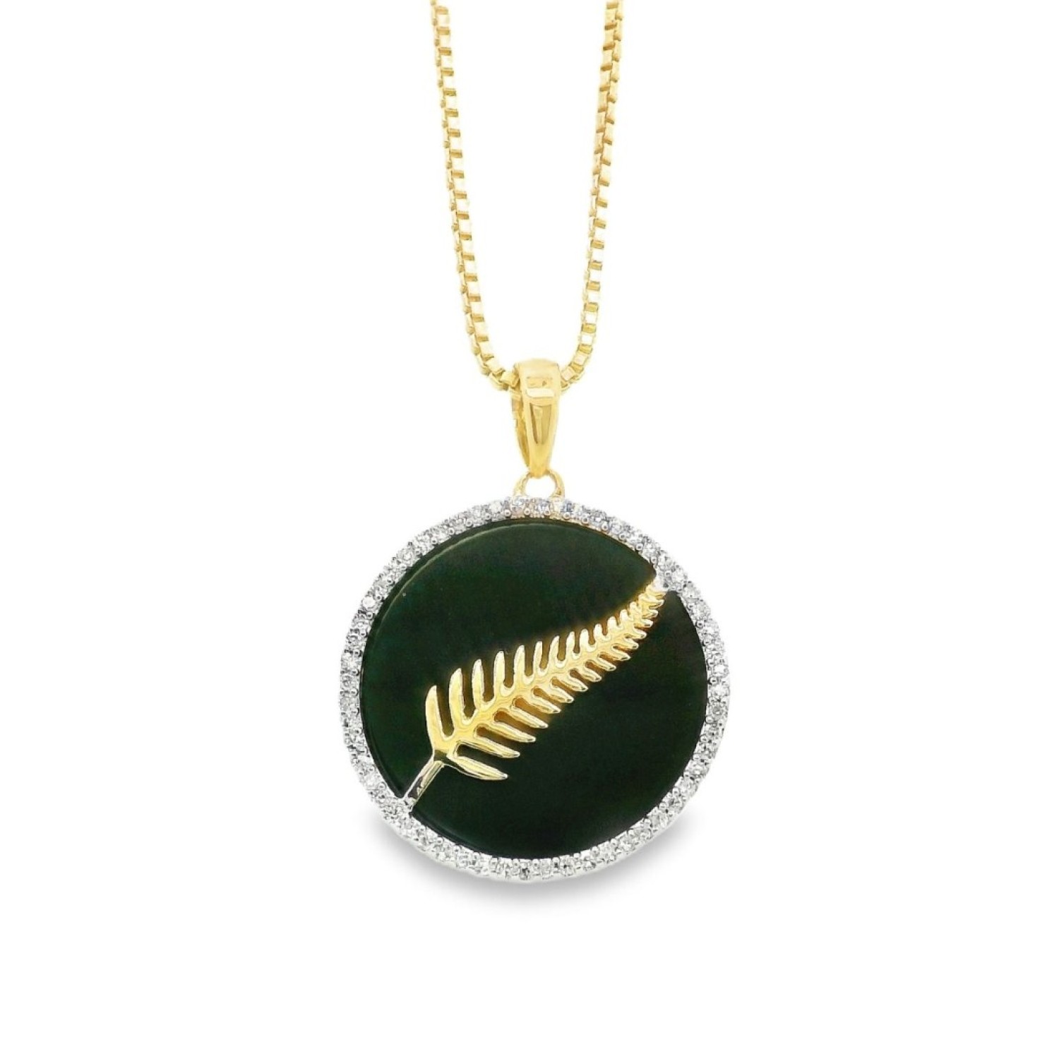 Kiwi Fern Pendant in 9ct Gold with Diamonds & Onyx | PFS25182-ML-ONYX – Christies Jewellery NZ – Free Delivery – Afterpay & Zip Available Kiwi Fern Pendant in 9ct Gold with Diamonds & Onyx – PFS25182-ML-ONYX by Christies Jewellery