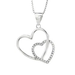 Elegant Double Heart Pendant